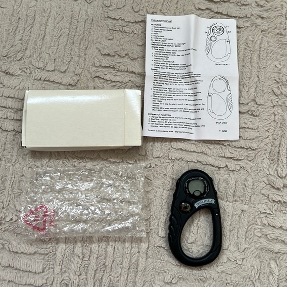 Field & Stream carabiner clip on watch compass, black,  New - Picture 4 of 16